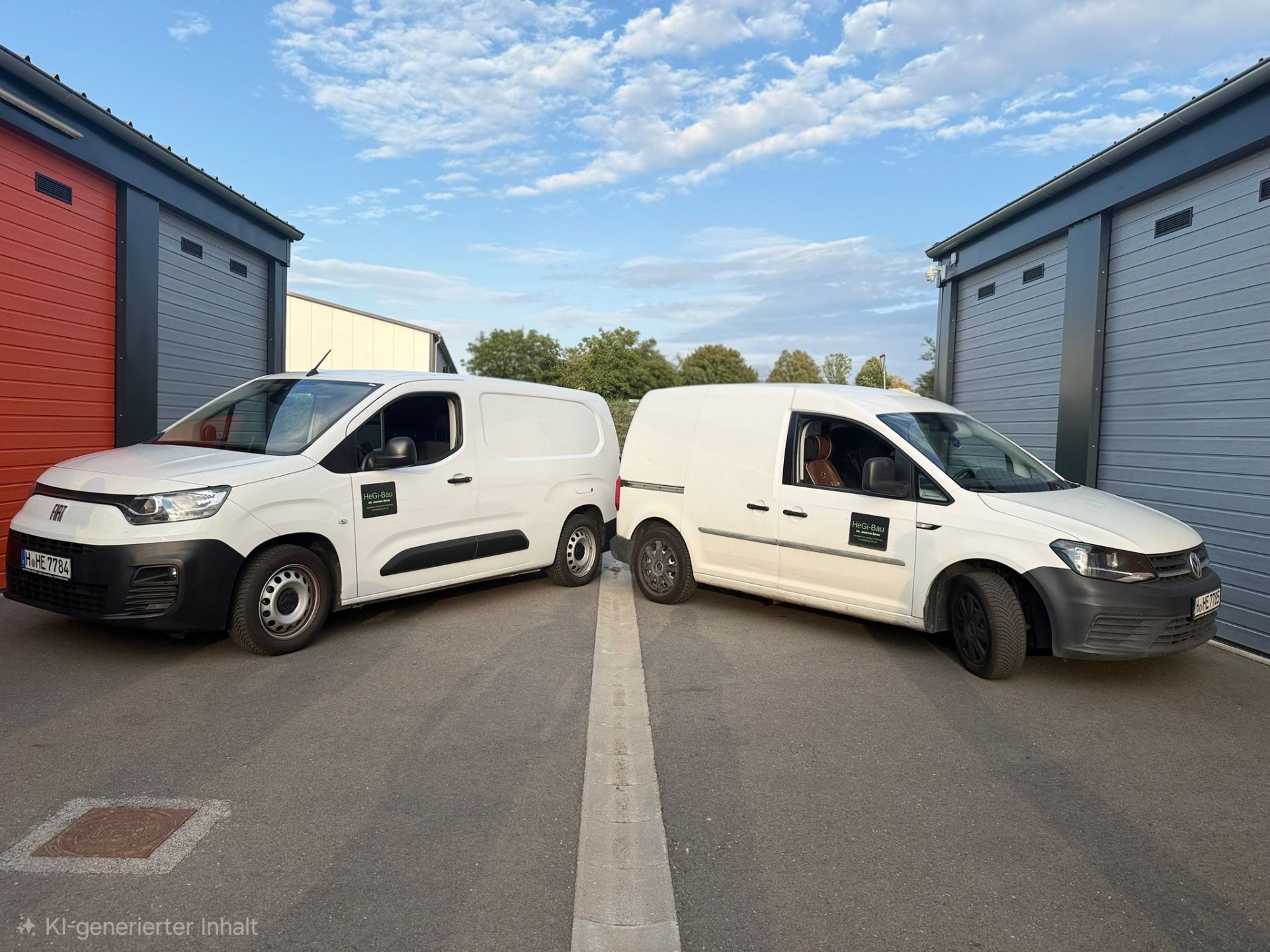 Zwei HeGi-Bau Transporter auf dem Betriebshof